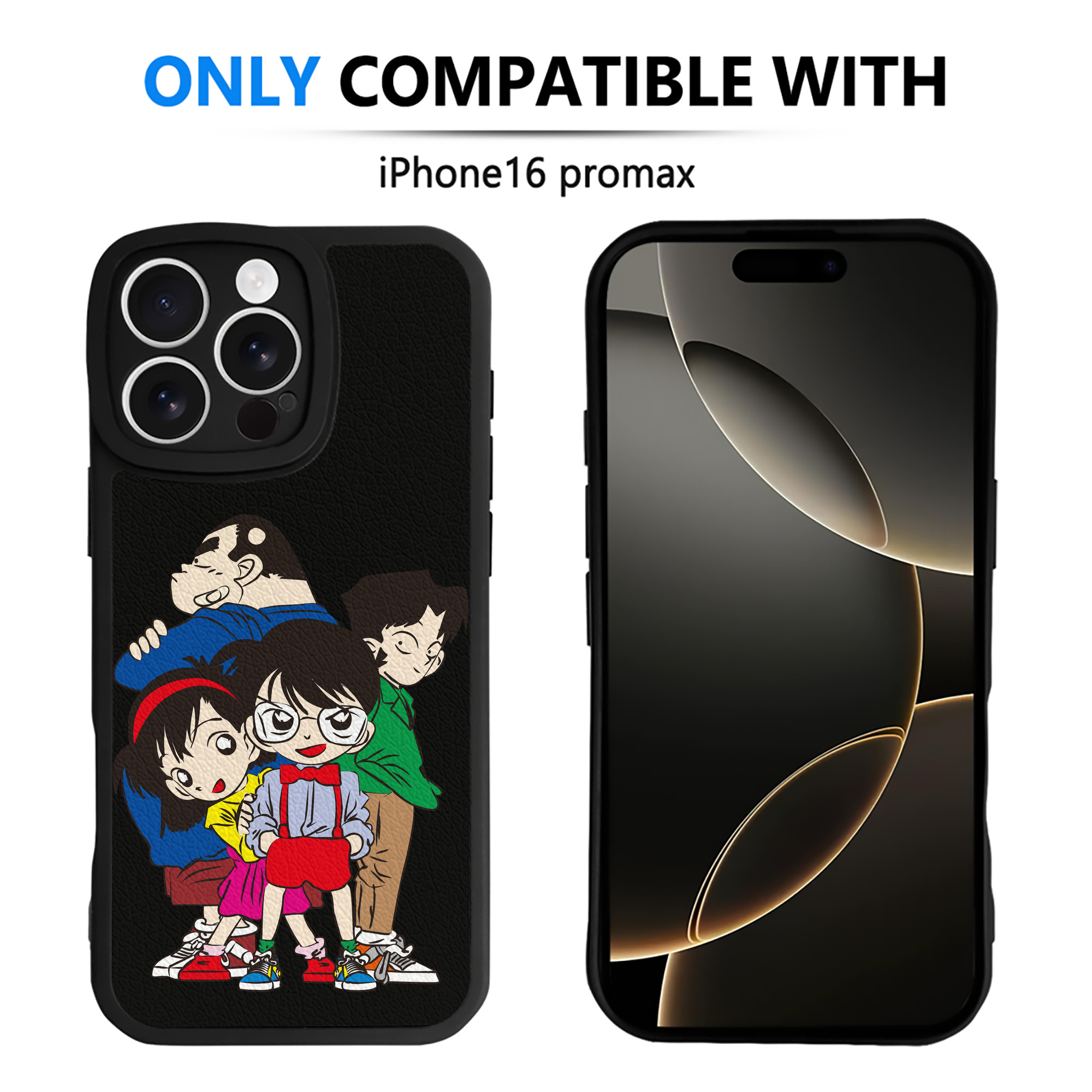 （画像用） 名探偵コナン Detective Conan 【iPhone 16シリーズ対応】シリコンスマホケース（レザー調） 材質：シリコン